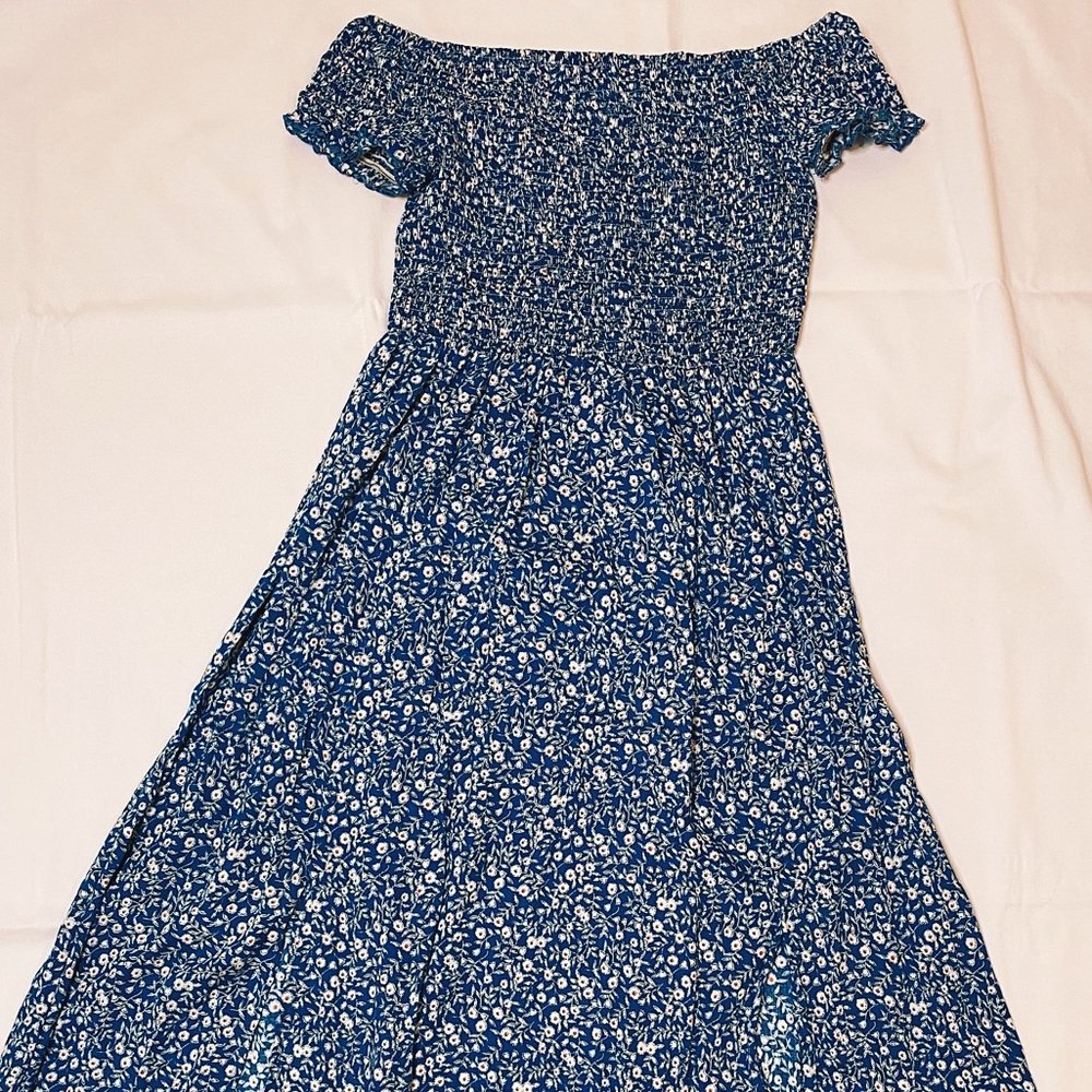 Boho Floral Off-shoulder Maxi A-line Dress - Picture 3 of 4